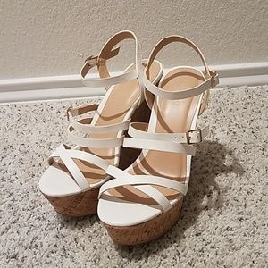 White Wedge Heels